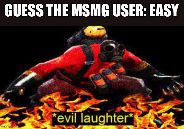 *evil laughter* | GUESS THE MSMG USER: EASY | image tagged in evil laughter | made w/ Imgflip meme maker
