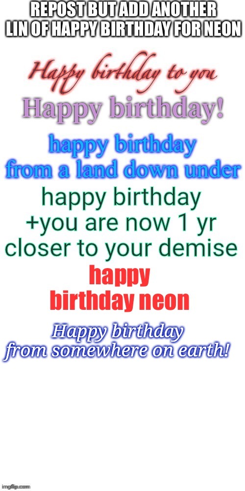 Happy birthday from somewhere on earth! | made w/ Imgflip meme maker