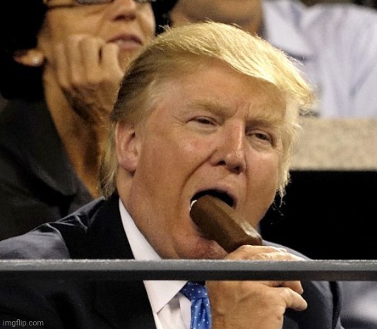 Trump Eating Ice Cream | image tagged in trump eating ice cream | made w/ Imgflip meme maker