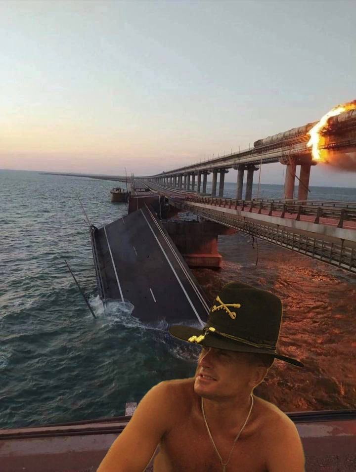 High Quality I love the smell of burning bridge in the morning Blank Meme Template
