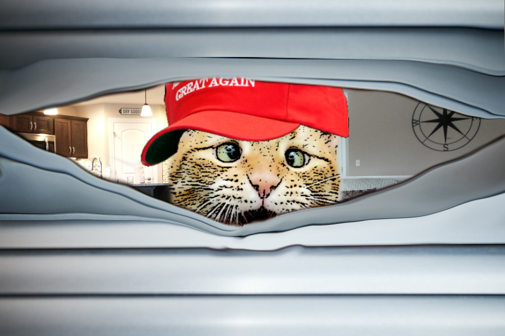 Ultra Cat looking through blinds Blank Meme Template