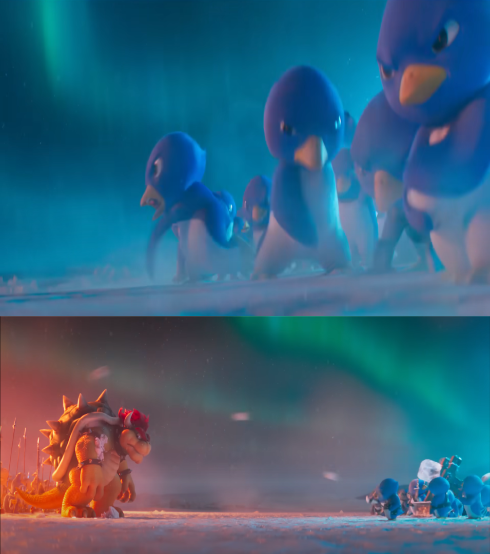 High Quality Penguins attack bowser Blank Meme Template