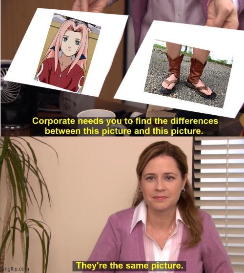 Sakura is Useless | image tagged in memes,they're the same picture | made w/ Imgflip meme maker