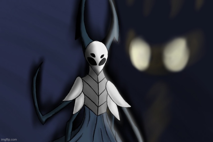 Tabibito and The Radiance | image tagged in hollow knight,drawings | made w/ Imgflip meme maker