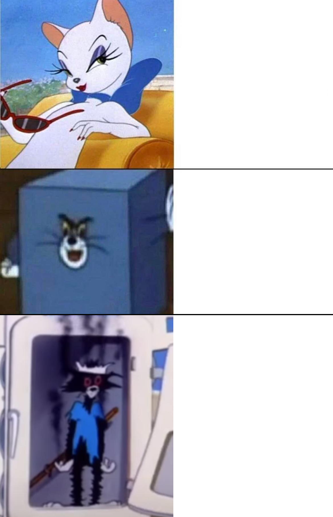 High Quality Tom and Jerry three way comparisons Blank Meme Template