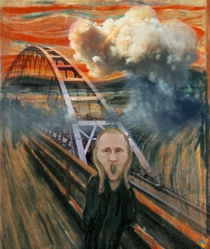 High Quality Putin Crimea bridge scream Blank Meme Template