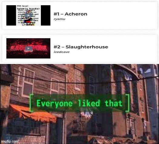 SLAUGHTERHOUSE IS NOT THE HARDEST LEVEL YYYEEESSSSSS | image tagged in everyone liked that | made w/ Imgflip meme maker