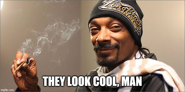 Snoop dog high | THEY LOOK COOL, MAN | image tagged in snoop dog high | made w/ Imgflip meme maker