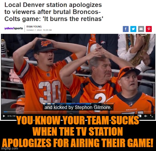 Local Denver station apologizes to viewers after brutal Broncos-Colts game:  'It burns the retinas'