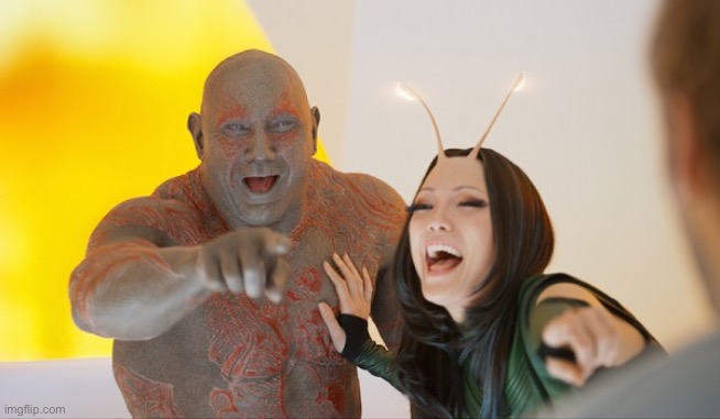 Drax & Mantis | image tagged in drax mantis | made w/ Imgflip meme maker