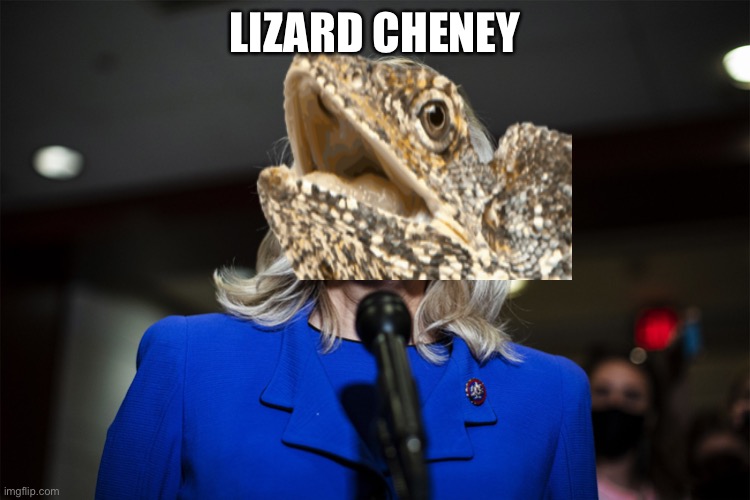 Liz Cheney | LIZARD CHENEY | image tagged in liz cheney,lizard | made w/ Imgflip meme maker