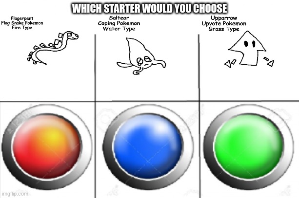 WHICH STARTER WOULD YOU CHOOSE | made w/ Imgflip meme maker