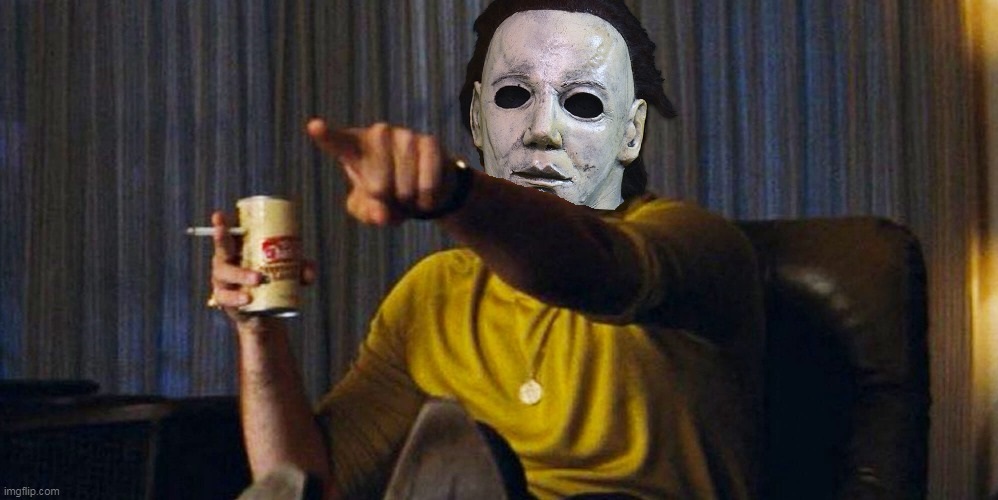 MICHAEL MYERS POINTING Blank Meme Template