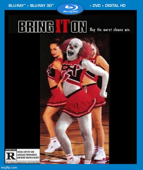 PENNYWISE HAS A DANCE BATTLE | image tagged in transparent dvd case,pennywise,it,spooktober | made w/ Imgflip meme maker
