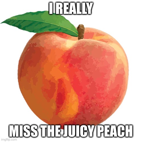 Peach | I REALLY MISS THE JUICY PEACH | image tagged in peach | made w/ Imgflip meme maker