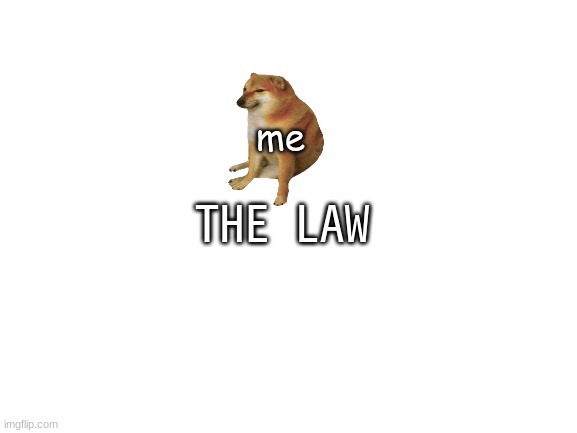 boii | me; THE LAW | image tagged in blank white template | made w/ Imgflip meme maker