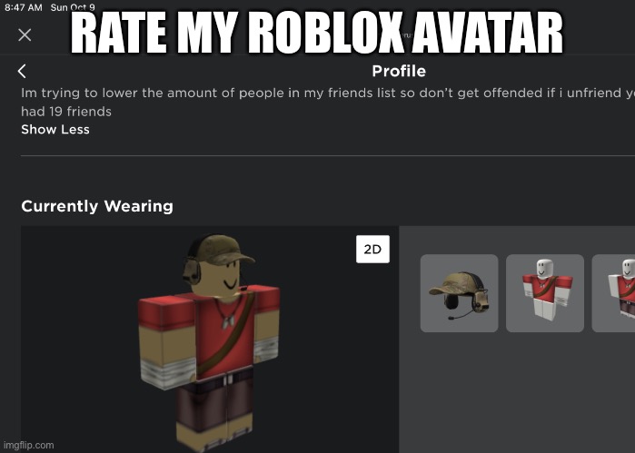 Rate my Roblox avatar from 1-10