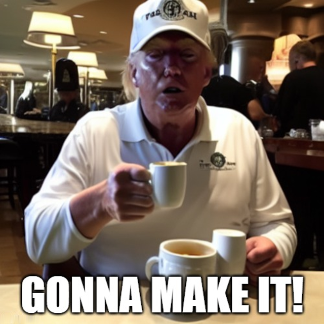 High Quality Trump drinking coffee Blank Meme Template