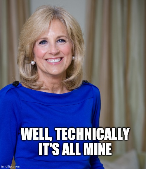 dr jill biden joes wife | WELL, TECHNICALLY IT'S ALL MINE | image tagged in dr jill biden joes wife | made w/ Imgflip meme maker