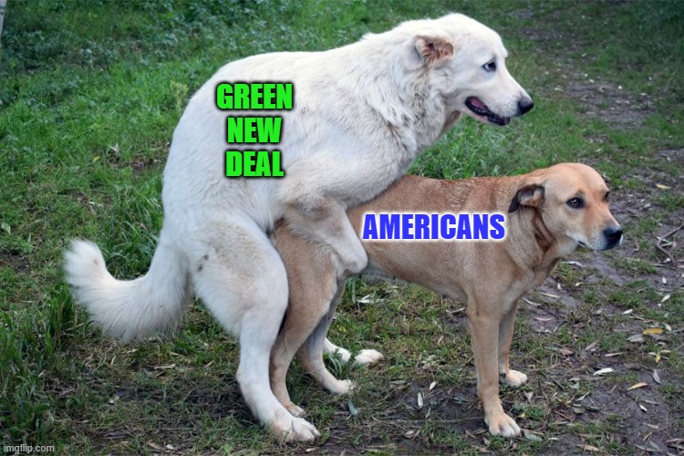 Green New Deal | GREEN
NEW
DEAL; AMERICANS | image tagged in dog humping,green new deal | made w/ Imgflip meme maker