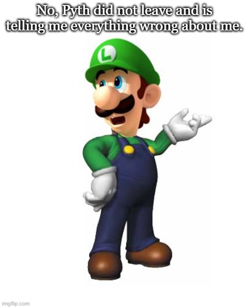 Life is so confusing. | No, Pyth did not leave and is telling me everything wrong about me. | image tagged in logic luigi | made w/ Imgflip meme maker