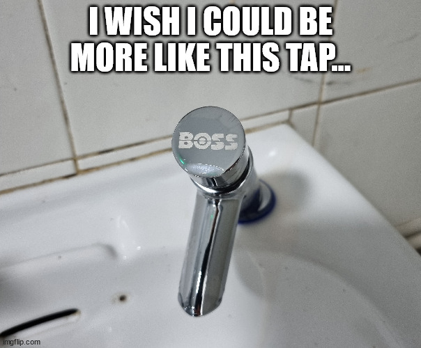 Boss Tap | I WISH I COULD BE MORE LIKE THIS TAP... | image tagged in boss,tap,wish | made w/ Imgflip meme maker