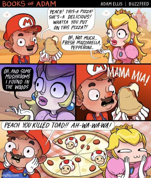 Toad Mushroom and pepperoni pizza | image tagged in toad,mushroom,pizza,super mario,comics,comics/cartoons | made w/ Imgflip meme maker