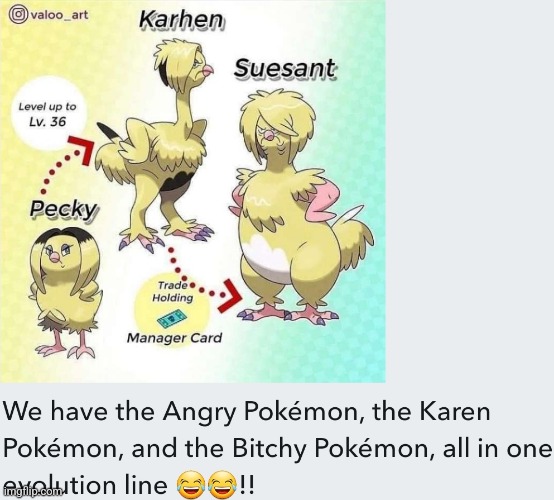 Pokémon But the Regional Bird is a Karen | image tagged in karens,fakemon,pokemon,memes | made w/ Imgflip meme maker