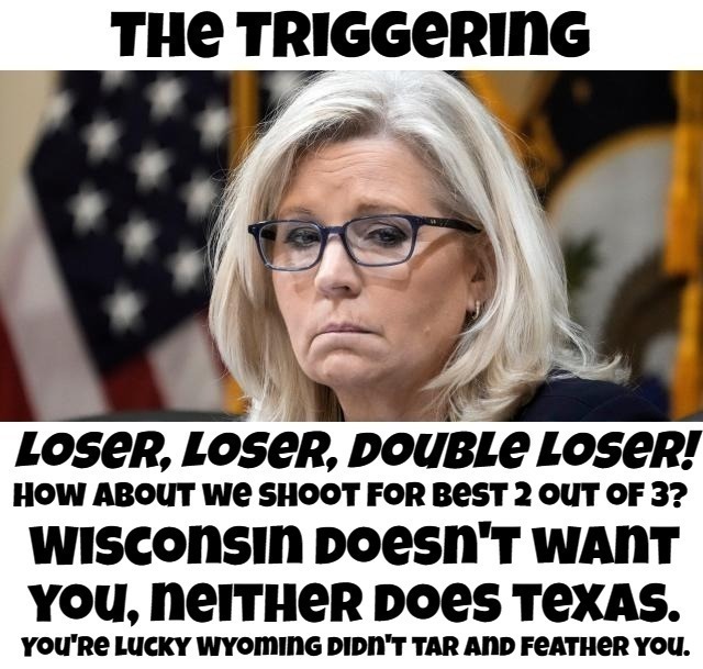 The Triggering | image tagged in loser loser,liz cheney,the triggering,get in loser,biggest loser,super triggered | made w/ Imgflip meme maker