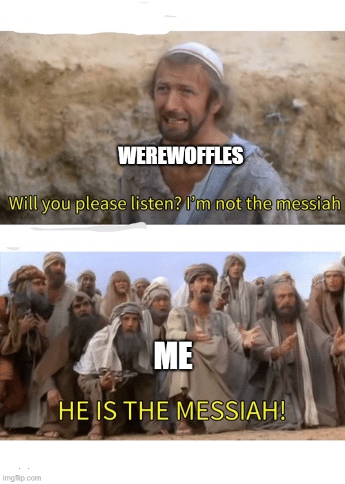 He is the messiah | WEREWOFFLES ME | image tagged in he is the messiah | made w/ Imgflip meme maker