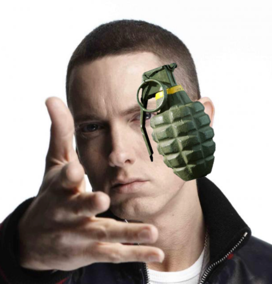 High Quality Eminem throwing grenade Blank Meme Template
