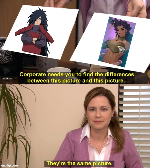 When I see them | image tagged in they are the same picture,dislyte,madara | made w/ Imgflip meme maker