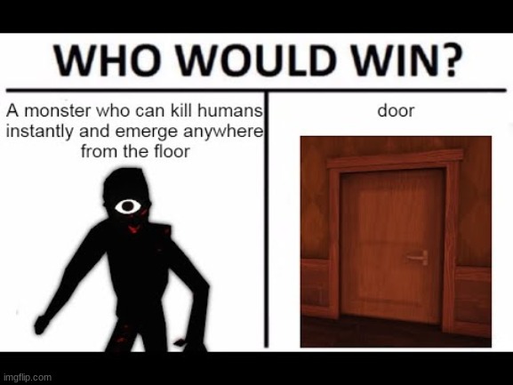 Who do you think will win? | image tagged in doors,meme | made w/ Imgflip meme maker