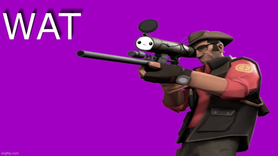 Sniper WAT | image tagged in sniper wat | made w/ Imgflip meme maker