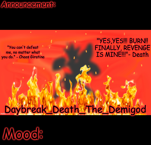 Death's Revenge Daybreak_Death_The_Demigod Blank Meme Template