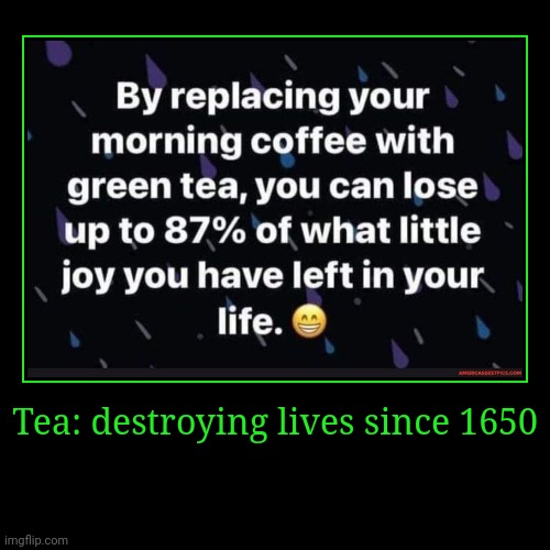 image tagged in funny,demotivationals,this is not ok,tea | made w/ Imgflip demotivational maker