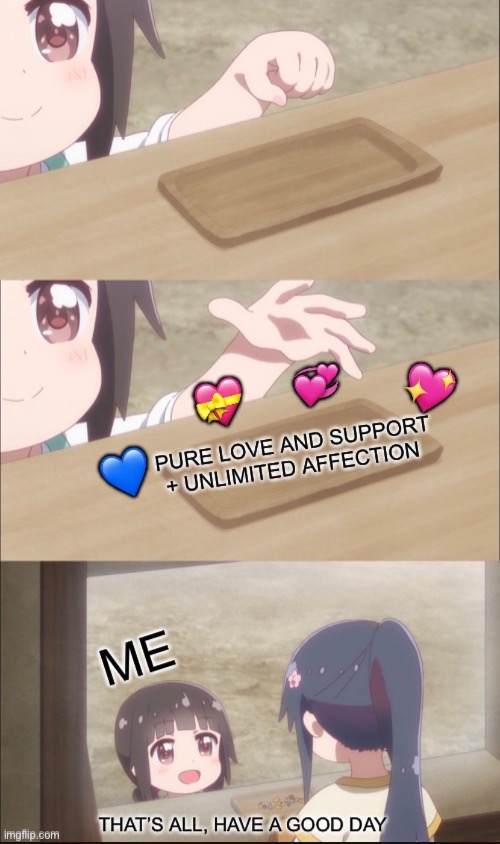 Boom | image tagged in wholesome,yuu buys a cookie | made w/ Imgflip meme maker