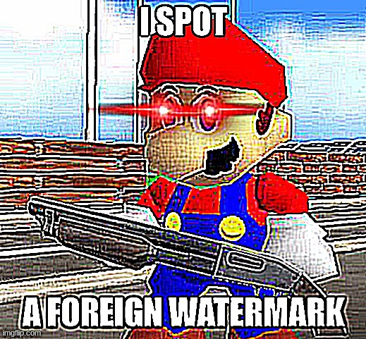 I spot a foreign watermark | image tagged in i spot a foreign watermark | made w/ Imgflip meme maker