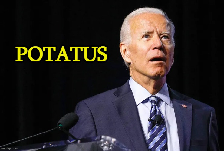 Biden is the Potatus | POTATUS | image tagged in political meme,joe biden,potatus,confused biden,clueless biden,where am i | made w/ Imgflip meme maker