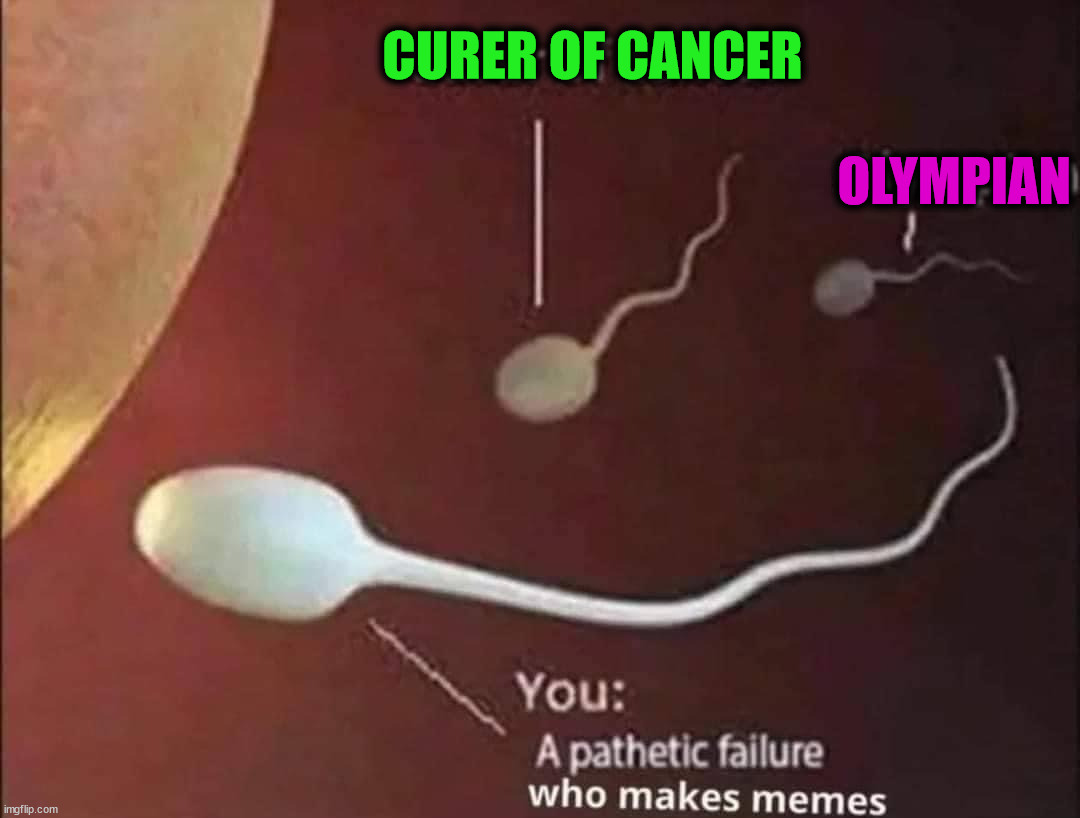 OLYMPIAN; CURER OF CANCER | image tagged in who_am_i | made w/ Imgflip meme maker