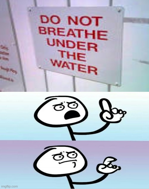 don't inhale the water, inhale the air you idiot | image tagged in speechless stickman | made w/ Imgflip meme maker