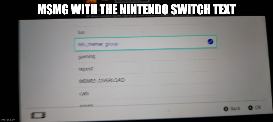 MSMG WITH THE NINTENDO SWITCH TEXT | made w/ Imgflip meme maker