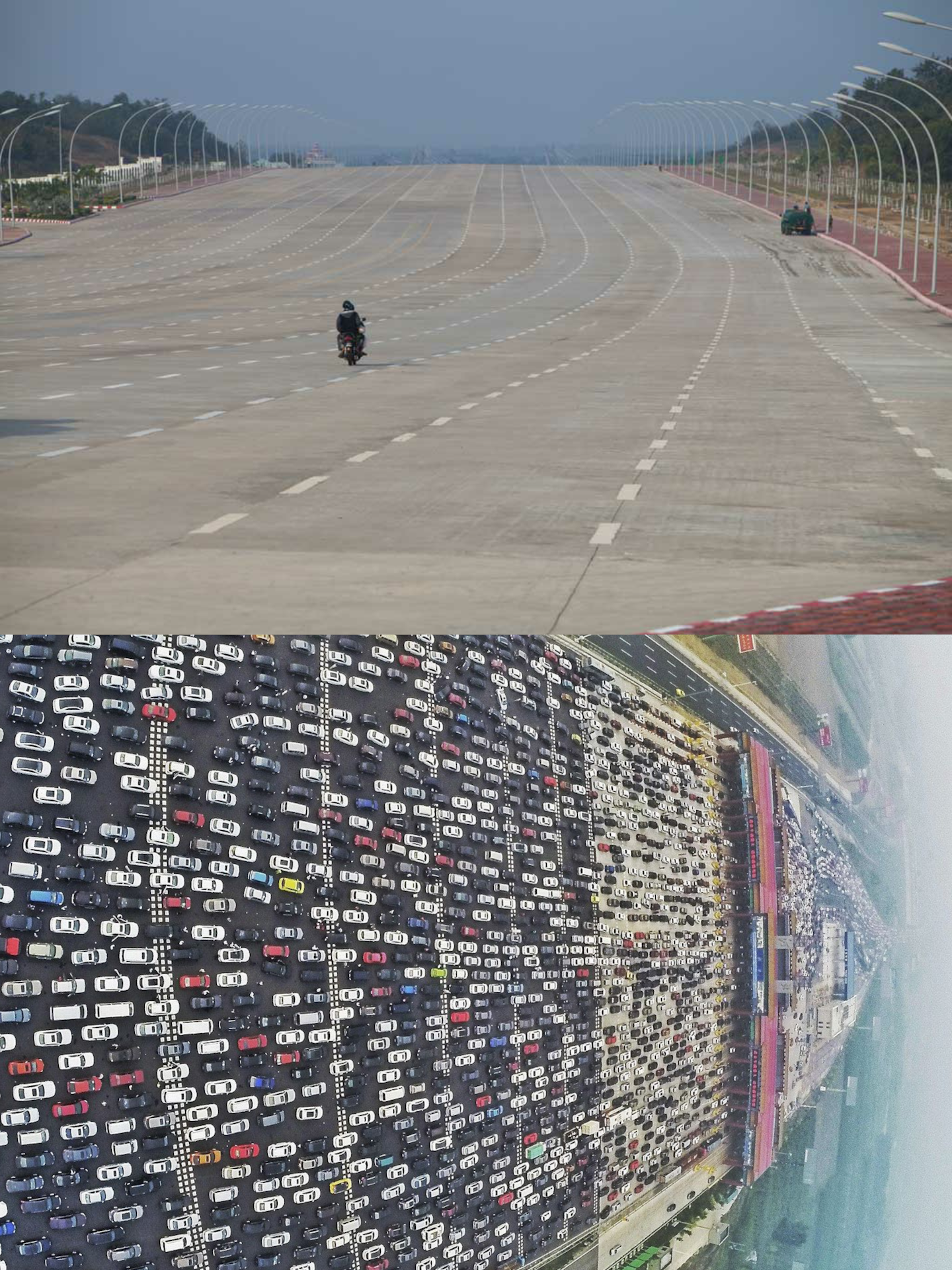 Burmese traffic vs Chinese traffic Blank Meme Template