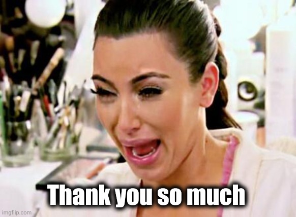 Kim Kardashian | Thank you so much | image tagged in kim kardashian | made w/ Imgflip meme maker