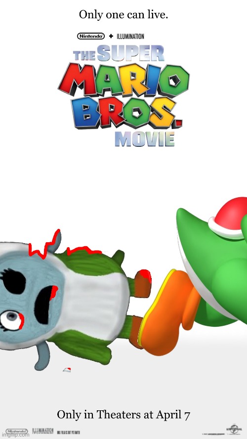 reposted since i want this photoshopped movie poster to get more attention | yes yoshi killed blue/abigail | image tagged in repost,blue,mario,poster,photoshop,brutal | made w/ Imgflip meme maker