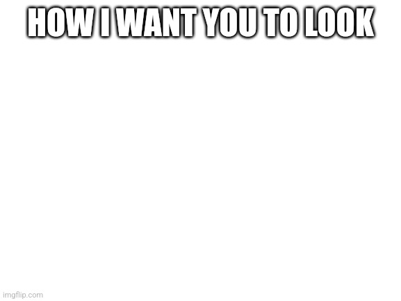 Blank White Template | HOW I WANT YOU TO LOOK | image tagged in blank white template | made w/ Imgflip meme maker