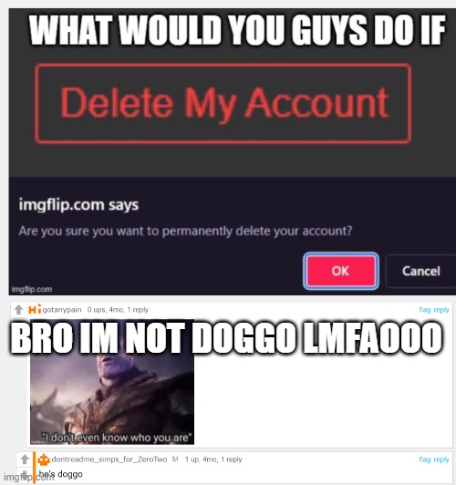 BRO IM NOT DOGGO LMFAOOO | made w/ Imgflip meme maker