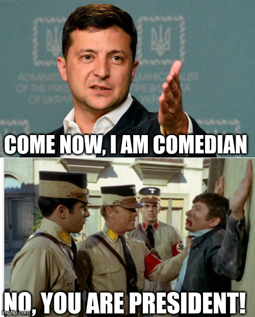COME NOW, I AM COMEDIAN; NO, YOU ARE PRESIDENT! | image tagged in zelenskiy | made w/ Imgflip meme maker
