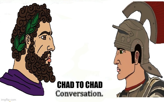 High Quality Chad to chad conversation Blank Meme Template