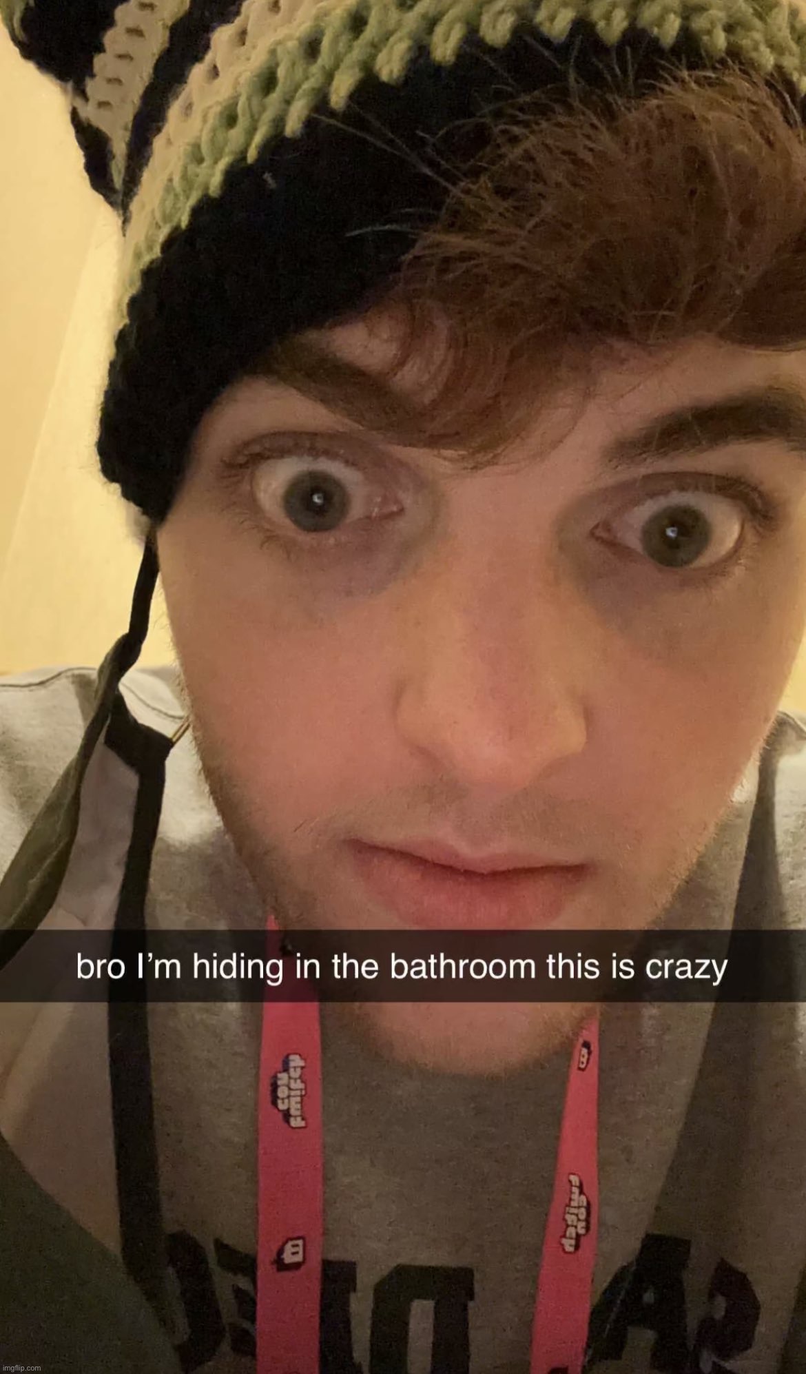 i’ve been feeling high for the last 30 minutes | image tagged in i m hiding in the bathroom bro | made w/ Imgflip meme maker